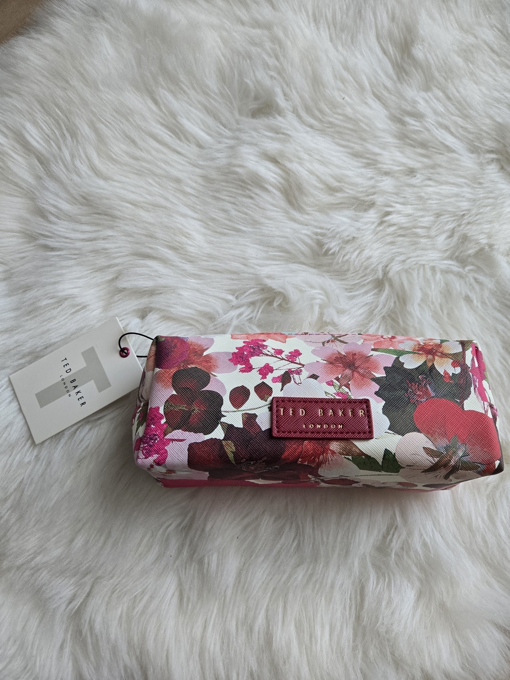 Ted Baker Pink Floral Zip Cosmetic Case